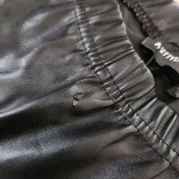 PrettyLittleThing Tall Black Faux Leather High Waisted‎ Legging Size 10 - Picture 8 of 9